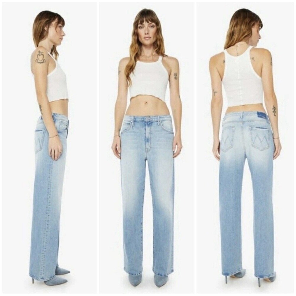 Mother Denim The Spitfire Sneak Size 27 Highrise Wide Leg Jeans in I Confess